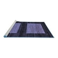 thumbnail image 2 of Ahgly Company Machine Washable Indoor Square Abstract Blue Modern Area Rugs, 3' Square, 2 of 4