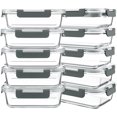 thumbnail image 1 of 10 paquetes de recipientes de vidrio para preparación de comidas de 30 onzas, recipientes de vidrio para almacenamiento de alimentos con tapas, cajas herméticas para almuerzo, microondas, 1 of 4