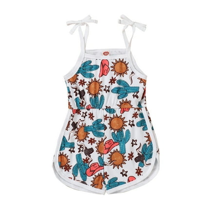 

Ma&Baby Toddler Baby Girls Summer Romper Newborn Infant Sleeveless Spaghetti Strap Cartoon Print Sunsuit Overall Jumpsuit