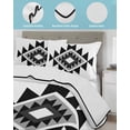thumbnail image 4 of Black Gray Boho Twin XL Size Down Alternative Comforter, Lightweight Comforter Quilt Bedding Set with Pillow Shams Modern Abstract Geometric Lattice All Seasons Bed Comforter Duvet Insert 68"x98", 4 of 7