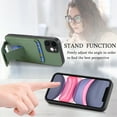 thumbnail image 4 of Allytechgroup Cards Holder Back Case for iPhone 11, Vintage PU Leather TPU Shockproof Slim Kickstand Anti-Drop Protective Wallet Phone Case Cover for Apple iPhone 11, Green, 4 of 8