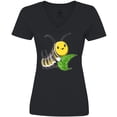 thumbnail image 3 of Inktastic Monarch Butterfly Caterpillar- Cute Baby Insect Women's V-Neck T-Shirt, 3 of 5