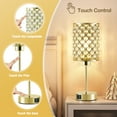 thumbnail image 2 of NATYSWAN Touch Crystal Table Lamp for Living Room,Small Bedside Nightstand Lamp with USB C+A Ports,3-Way Dimmable Modern Gold Lamp for Bedroom,Office,Reading, 2 of 7