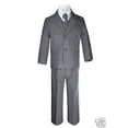 thumbnail image 3 of Boys Baby Toddler Teen Formal Wedding Dark Gray Grey Silver Tuxedo Suits Sz S-20, 3 of 5