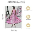thumbnail image 2 of Nawypu Black Girl Pink Canvas Wall Art African American Painting Wall Decor Fashion Women In Paris Eiffel Tower Pictures Modern Framed Prints Artwork for Girls Room Bathroom Bedroom, 2 of 5