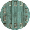 thumbnail image 1 of Ahgly Company Indoor Round Abstract Light Blue Contemporary Area Rugs, 8' Round, 1 of 4