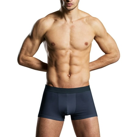 

Panties For Men Comfortable Elastic Waist Boxer Solid Color Large Size Underwear
