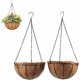 thumbnail image 1 of Cesta colgante de Metal para flores, 2 uds., cesta colgante de flores, cesta colgante de fibra de coco para flores, cultivo de plantas para interior y exterior, 30cm JAMW Sencillez, 1 of 5
