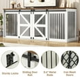 thumbnail image 2 of Blotout 87" Large Farmhouse Dog Crate TV Stand, Wooden Dog Crate Furniture with with Divider Panel/Sliding Metal Mesh Barn Door, XL-XXL Heavty Duty Dog Crates Furniture for 2 Medium or Large Dogs, 2 of 7