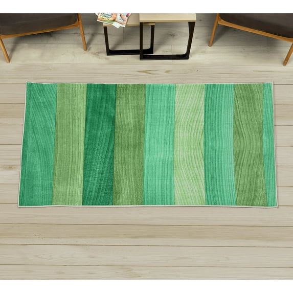 Rustic Decorative Rug, Painted Wood Board Horizontal Lines Birthdays Easter Holiday Backdrop Image, Quality Carpet for Bedroom Dorm and Living Room, 6 Sizes, Pistachio Green, by Ambesonne