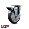 thumbnail image 2 of 5 Inch Thermo Rubber Wheel Swivel Top Plate Caster with Posi Brake SCC, 2 of 2