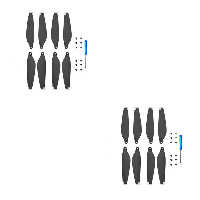 Kearding 4 pares de hélices de aviones no tripulados portátiles Reemplazo de juguete de avión para Mini 3 Pro Silver Plata 2piezas