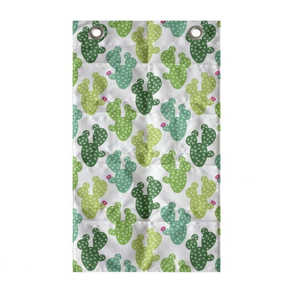 Succulent Hanging Pocket Organizer, Cactus with Flower Spikes Desert Plantation, Printed Polyester Storage Bag with Pockets, 21" x 31", Green Dark Seafoam