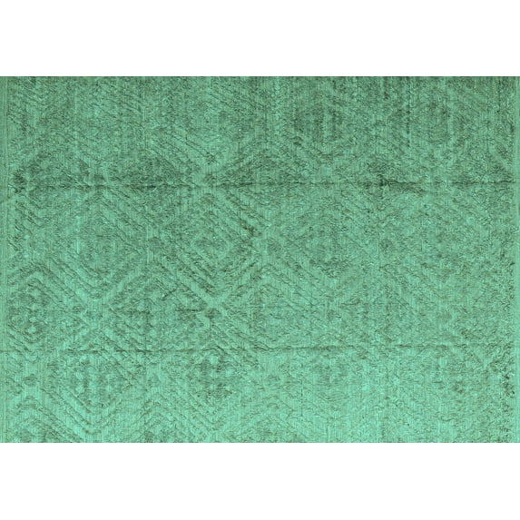 Ahgly Company Indoor Rectangle Oriental Turquoise Blue Modern Area Rugs, 3' x 5'