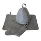 thumbnail image 1 of 3 uds Sauna sombrero estera guante accesorios de baño Anti calor casa de baño reutilizable gris Cola Kits de sauna, 1 of 8