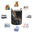 thumbnail image 4 of Marble Pattern Black Gold Laundry Hamper Medium Storage Basket/Toy Organizer/Dirty Clothes Bucket, 4 of 5