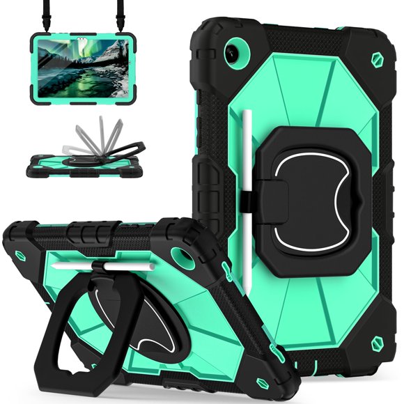 Scnioy Funda Para Galaxy Tab A11+ Plus/A9+ 11 Funda Resistente Para Tablet Samsung Galaxy A9 Plus/A11+ Con Soporte Giratorio 360 Protector De Pantalla Correa Para El Hombro Portalápices Modelo 2025/20