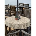 thumbnail image 2 of Outdoor Tablecloths with Umbrella Hole & Zipper, Japanese Round Tablecloths 60 Inch, Beige Farmhouse Retro Floral Leaf Pattern Waterproof Table Cloth, Patio/Pool/Picnic Table Covers, 2 of 8