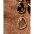 thumbnail image 2 of By Fabrizio Design Gioconda Uttelle Gold-Plated Oval Post Brown Aventurine Dangle Earrings for Women, 2 of 5
