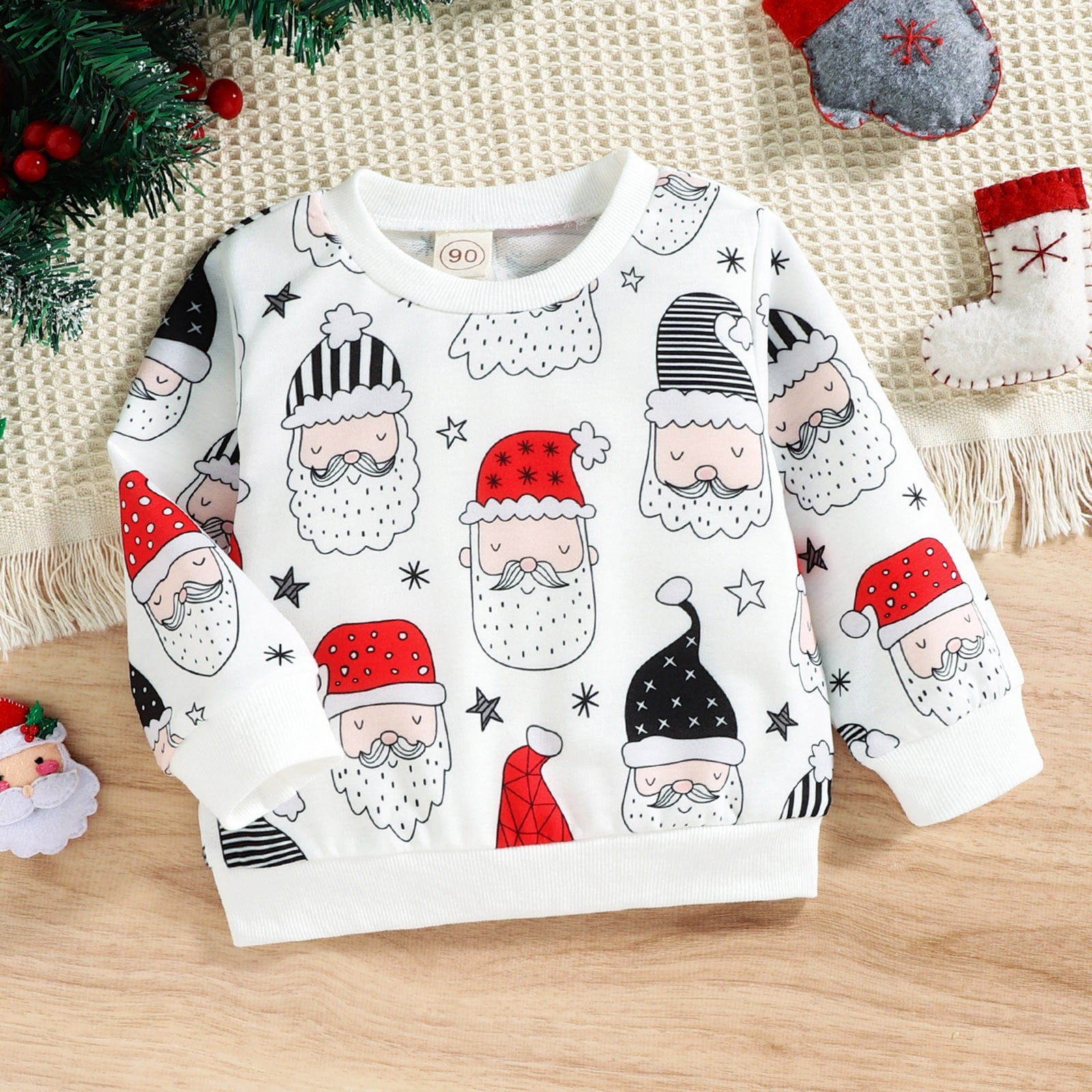 TOWED22 Christmas Sweatshirts For Toddler Girls,Toddler Kids Baby Christmas Clothes Sleeve Letter Printed Pullover Top Crew Neck Fall,White - Walmart.com