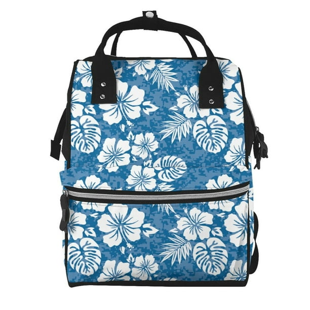 Disketp Leaves And Flowers Mochila de Pañales de Gran Capacidad con Múltiples Bolsillos, Mochila de Viaje Multifuncional para Bebé, Unisex, Moderna y Resistente