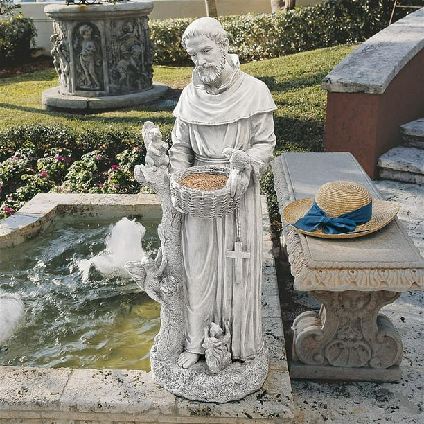 Design Toscano Nature S Nurturer Saint Francis Garden Statue Birdfeeder Large 37 Inch Polyresin Antique Stone Com Design Toscano Nature S Nurturer Saint, St Francis Statue Garden