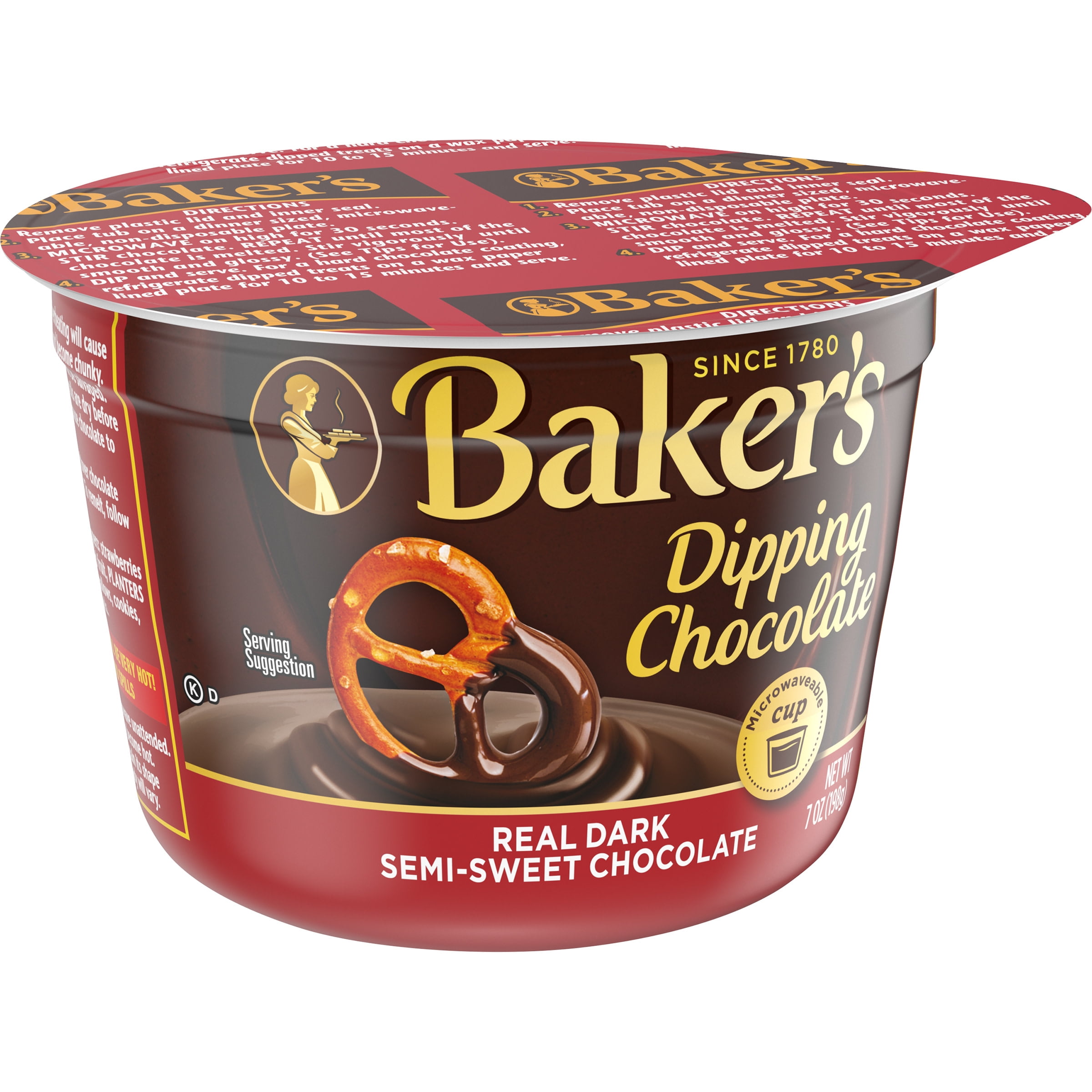 Baker's Real Dark Semi-Sweet Dipping Chocolate, 7 oz Cup