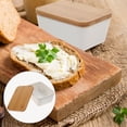thumbnail image 6 of Butter Dish Container Plate Keeper Lid Cover Ceramic Wooden Box Covered Tray Bowl Porcelain Cheese Holder Dessert, 6 of 9