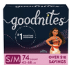 Good Nites Bedtime Underwear for Girls S/M -74 ct