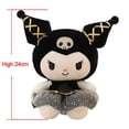 thumbnail image 3 of Juguetes de peluche de Anime Sanrio para niñas, 24cm, negro, dorado, Kulomi, PP, algodón, Kawaii, Hello Kitty, accesorios para muñecas, regalos de cumpleaños, 3 of 4