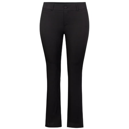 Made by Olivia Women's Plus Size Slimming and Stretchy Comfort Dressy Work Pants For Office Black