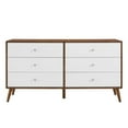 thumbnail image 6 of Dresser Drawer Chest, Walnut White, Wood, Mid Century Bedroom Living, Modern Contemporary HB35866, 6 of 8