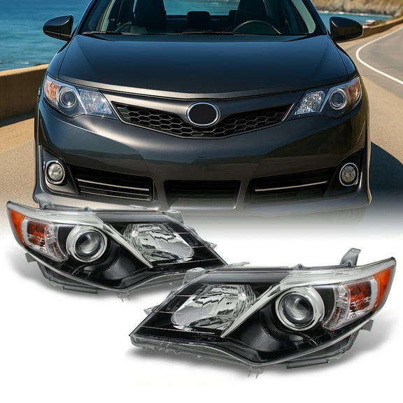 AKKON - For Toyota Camry SE Version Black Projector Headlights Lamp Driver Left Passenger Right Replacement