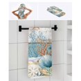 thumbnail image 6 of Vintage Blue Coastal Towel Set of 3,Soft Microfiber Bath Towels,Hand Towel,Washcloths,Summer Beach Starfish Shell Coral Nautical Quick-Dry Absorbent Towels for Bathroom Kitchen Hotel Beach Gym Spa, 6 of 7
