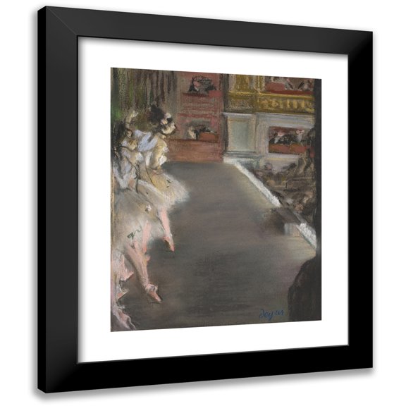 Edgar Degas 12x14 Black Modern Framed Museum Art Print Titled - Dancers at the Old Opera House (C. 1877)