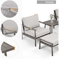 thumbnail image 4 of 5-Piece Aluminum Patio Conversation Set, Patio Furniture Set with Rope Back Armchairs & Ottomans with 4" Cushions, 4 of 7
