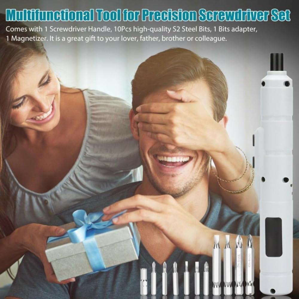 13Pcs Electric Screwdriver Drill Kit Mini Cordless Rechargeable Power Tool