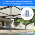 thumbnail image 4 of 4 PCS Strut Post Bases, 4 Slotted Holes U Post Base for 1-5/8 Inches Square Single Channel, 5.7 x 5.7 Inches Large Panel Anti-Tilt Ground Bracket, Heavy Duty Galvanized Carbon Steel Floor Post Base, 4 of 7