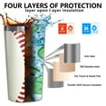 thumbnail image 3 of Baseball Pattern 10oz Tumblers Stainless Steel Tumbler with Lid and Straw,Vacuum Insulated Double Wall Travel Tumbler Cups with Cleaning Brush for Coffee, Tea, 3 of 4