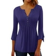 thumbnail image 1 of Fvwitlyh T-Shirt Sport Femme Printemps et Été, Manches Courtes en Satin, Col Rond, Décontracté, Violet, TTG, 1 of 5