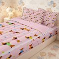 thumbnail image 3 of Erosebridal Color Stripe Sausage Dog Zipper Twin Comforter Sets with Fitted Sheet and 2 Pillowcases,Playful Dot Zipper Bedding Set,Blush Pink,4-Piece,Pink Reversible, 3 of 6
