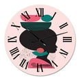 thumbnail image 2 of Designart 'Ethnic Geometric Silhouette Of Afro American Ii' Modern Wall Clock, 2 of 5
