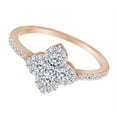 thumbnail image 2 of AFFY Round Shape White Natural Diamond Clovr Ring In 14k Rose Gold (0.4 cttw) Ring Size-5, 2 of 2