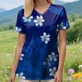 thumbnail image 5 of COMVALUE Scrub Tops Women Short Sleeve Plus Size V Neck Fun Printed Scrubs Top Medical Nursing Uniforms with Pockets (Dark Blue, 3XL), 5 of 9