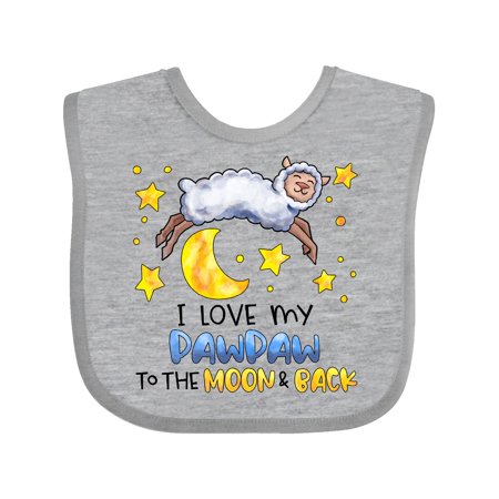 

Inktastic I Love My Pawpaw to the Moon and Back Cute Sheep Gift Baby Boy or Baby Girl Bib