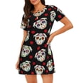 thumbnail image 1 of Balery PUG Camisón de manga corta con cuello redondo para mujer, cómodo y elegante., 1 of 6