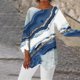 thumbnail image 3 of Gibobby Camisa&nbsp;Moda Mujer Sudadera de cuello redondo para mujer, camisetas gráficas, camiseta de manga larga, camisetas de tamaño（Azul， M), 3 of 5