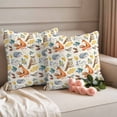 thumbnail image 2 of Fall Leaves Outdoor Waterproof Pillow Covers, Autumn Thanksgiving Fox Hedgehog Owl Retro Decorative Square Throw Pillowcase Sofa Cushion Sham for Patio/Couch/Chair, 20"x20" 2 Pack, 2 of 8