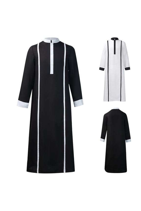 Womens Robes Medieval Clergy Church Priest Robe Adult Pastor Minister Coat Long Sleeve Button Long Robes