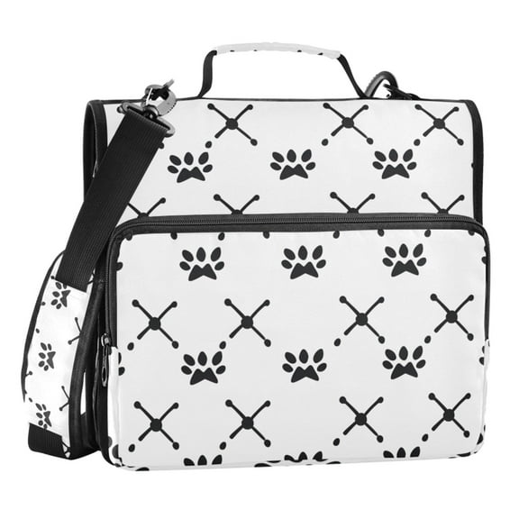 ALAZA Zipper Binder Dog Paw Prints 3 Ring Trapper Keeper File Folder Organizer Bag